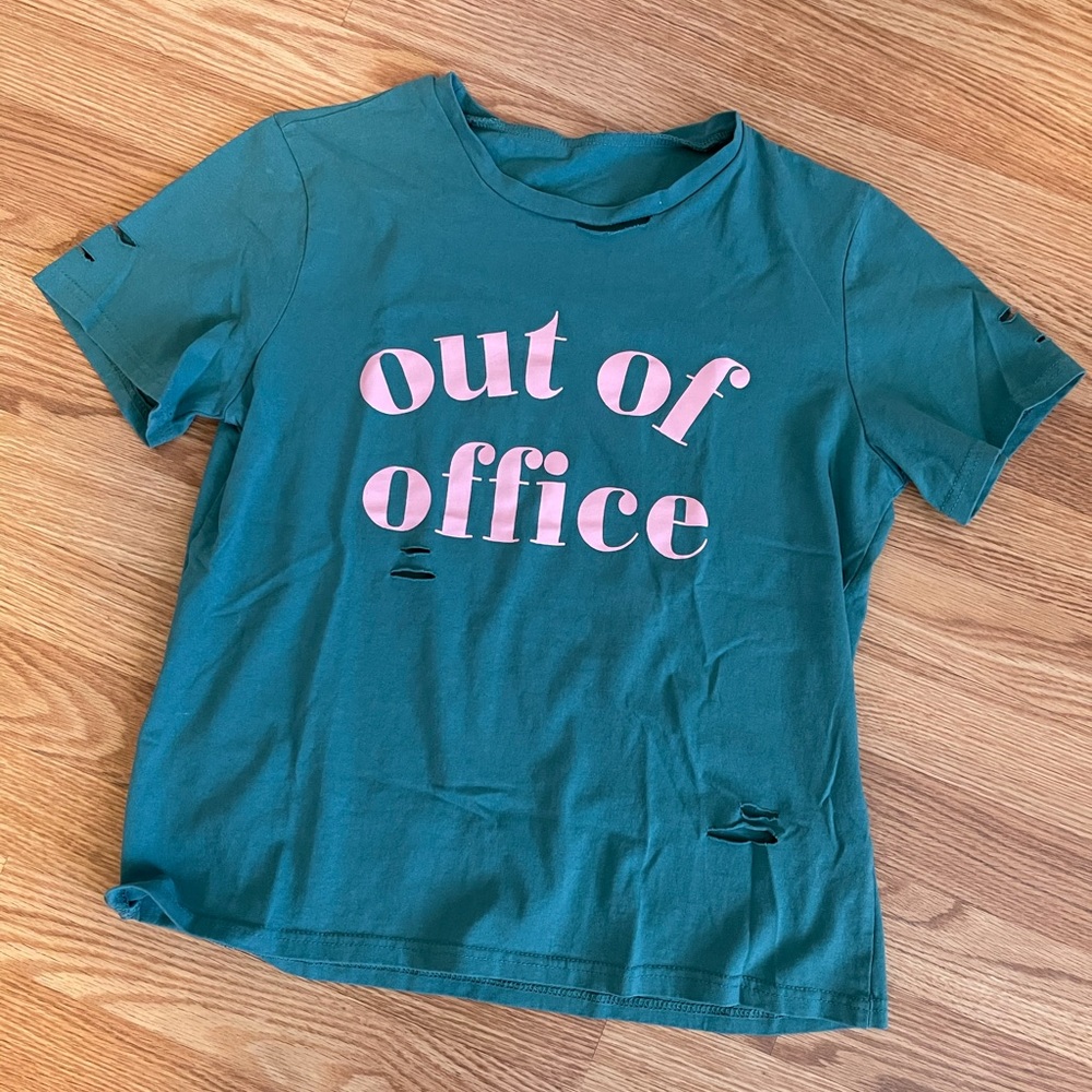 Out of office distressed tee